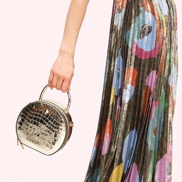 BNWT Kate Spade Andi metallic croc embossed leather bag - Picture 7 of 14